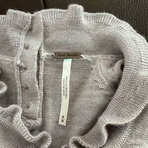 Free People Light Purple Ruffled Sweater